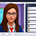 **

> A dynamic online classroom interface featuring a teacher avatar giving personalized feedback to a student avatar. Interactive elements like polls, a virtual whiteboard with brainstormed ideas, and a chat window are visible. The scene conveys a sense of engagement and individual attention within a digital learning environment. Style: Vibrant, modern, and friendly.

**