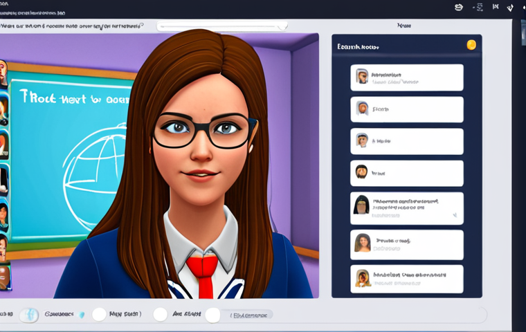 **

> A dynamic online classroom interface featuring a teacher avatar giving personalized feedback to a student avatar. Interactive elements like polls, a virtual whiteboard with brainstormed ideas, and a chat window are visible. The scene conveys a sense of engagement and individual attention within a digital learning environment. Style: Vibrant, modern, and friendly.

**